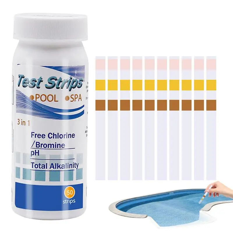 

Water Quality Test Kit Accurate Swimming Pool Test Kit Multi-Functional Testing Strips For Water Hot Tub Swimming Pool And Spa