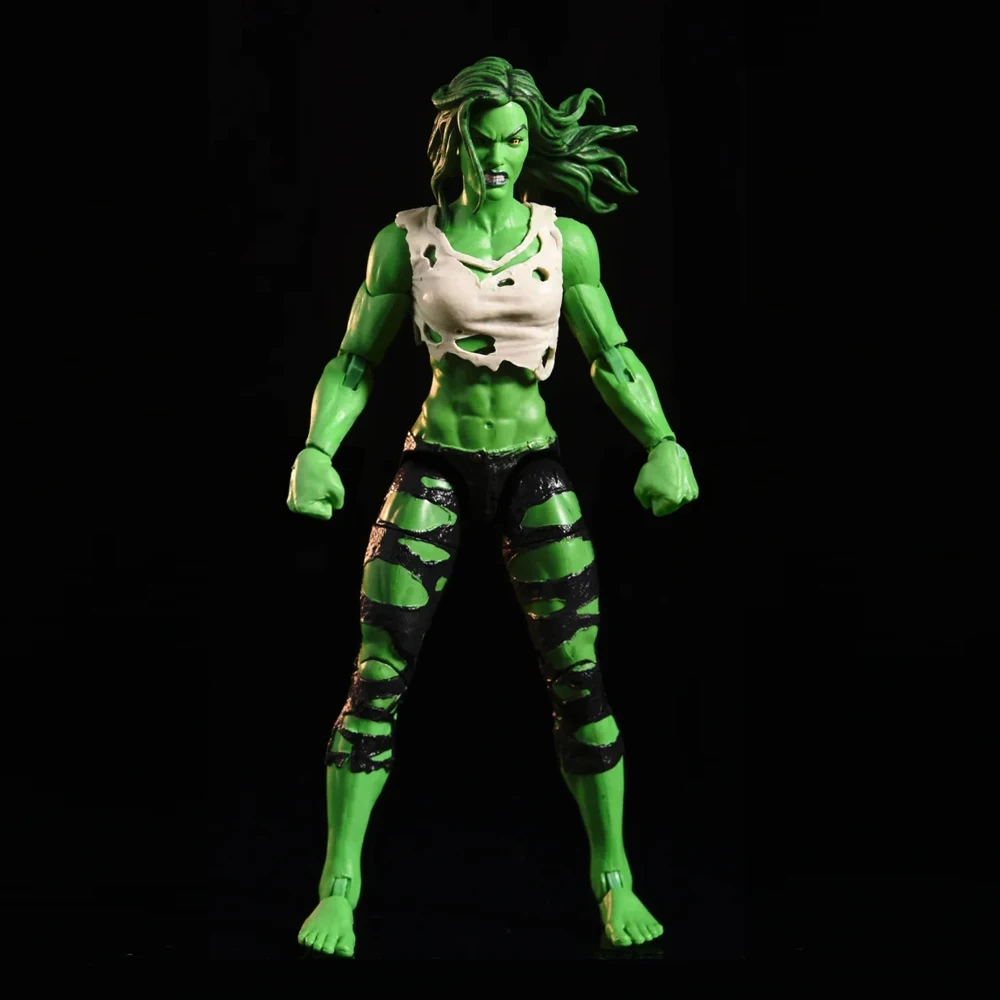 Фото Эксклюзивная экшн-фигурка Marvel Legends She-Hulk Hulkettes, версия с обычной и злым головой, без дополнительных открытых рук, 6 дюймов, свободная фигурка №2