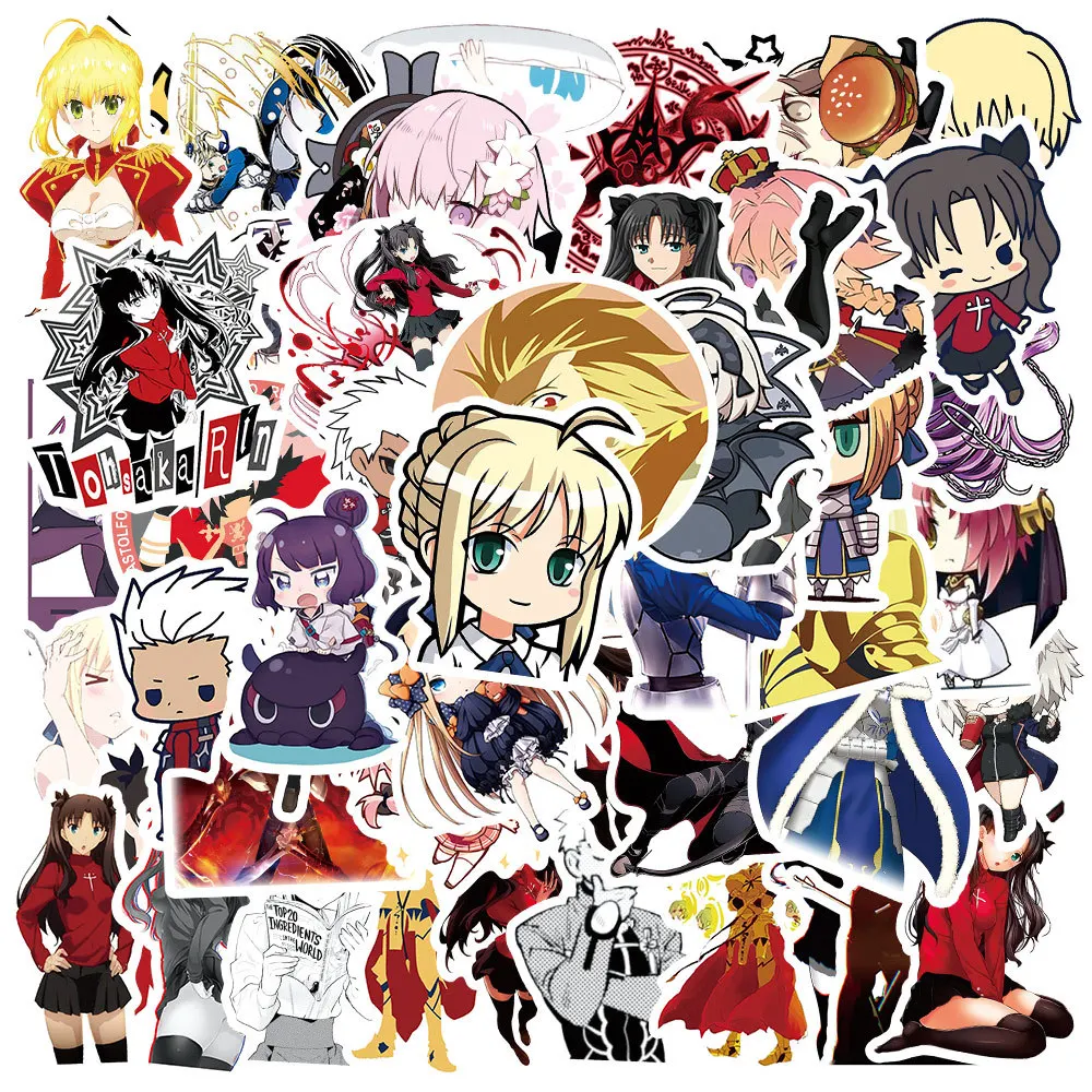 10/30/50PCS Cartoon Anime Fate Stay Night Stationery Stickers for Car Suitcase Laptop Phone Notebook Decor Waterproof Toys Gift