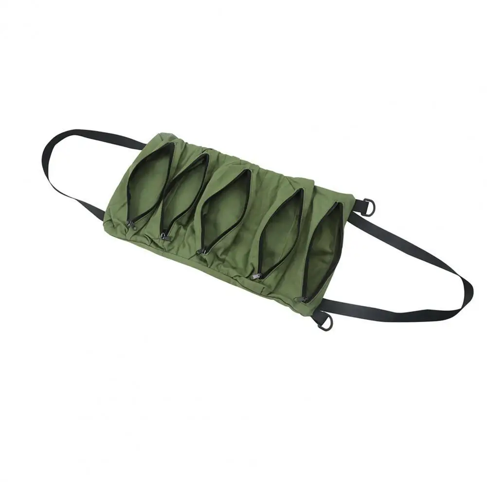 

Multi-pockets Zipper Closure Canvas Rolled Tool Bag Multi-Purpose Canvas Hanging Tool Wrench Screwdriver Storage Bag for Outdoor