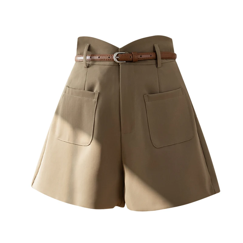 

Chic High Waist Wide Leg Casual Suit Shorts Women's Spring Summer New Hot Girl Street Vintage A-line Black Shorts Female