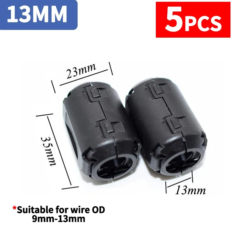 Магнитное кольцо с ферритовым фильтром, 10 шт., защита от помех, съемный внутренний диаметр EMC 3,5 мм, 5/7/9/11/13/15 мм