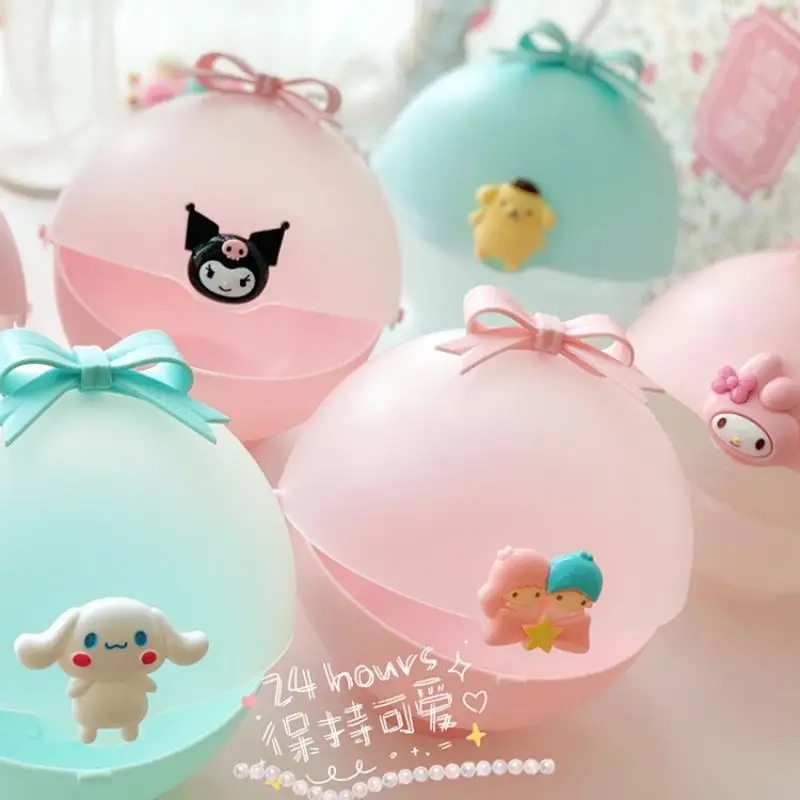 

Милая мультяшная кавайная чашка для хранения пудры Kuromi Mymelody настольная коробка для хранения конфет с бантом Пылезащитная коробка для макия...