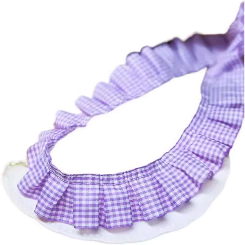 Разноцветные клетчатые плиссированные кружевные аксессуары в виде листьев