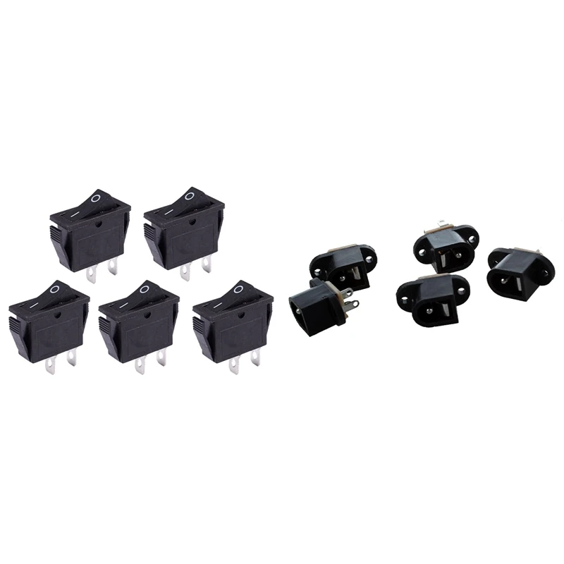 5 шт. черные розетки для штепсельной вилки x мм |