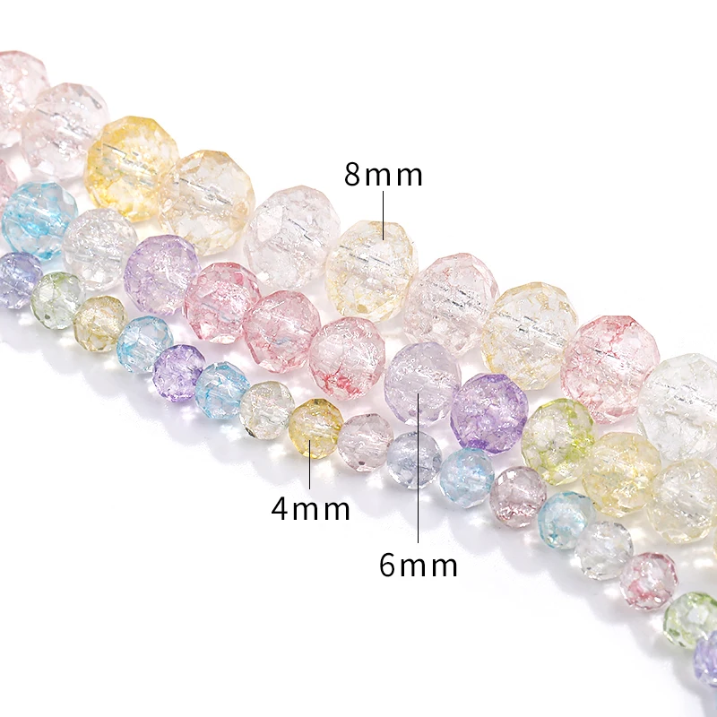 4/6/8 мм стеклянные бусины для рукоделия Diy ювелирные украшения кристаллы