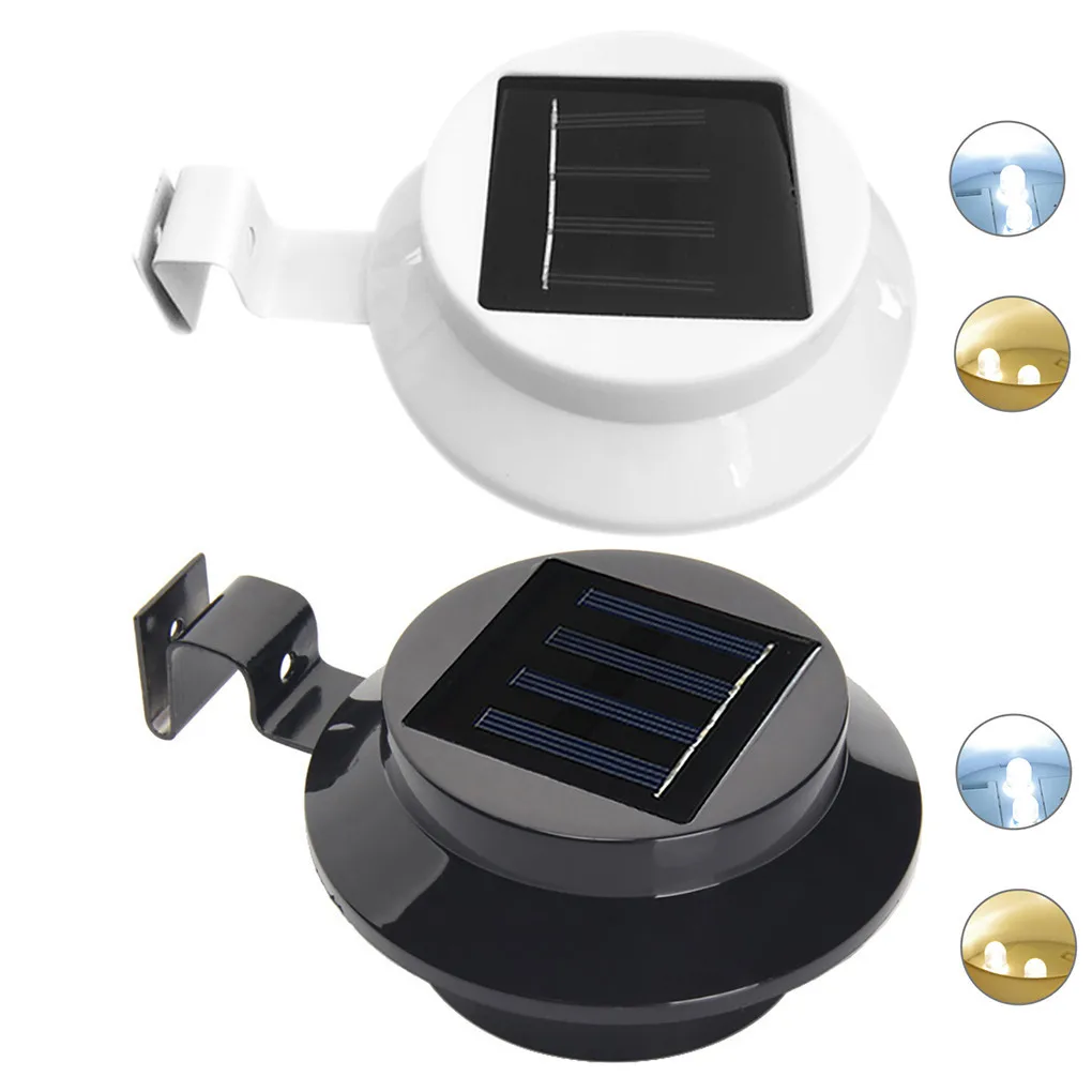 

Solar Powered LED Light Outdoor Patio Garden Fence Induction Lamp 5W Rechargeable Lamp Black White Light