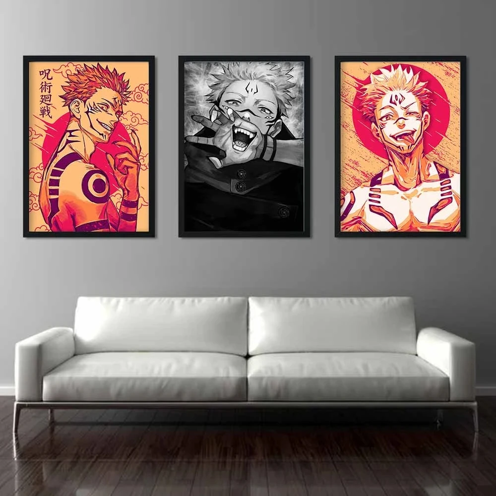 

Anime Jujutsu Kaisen Silk Retro Posters And Prints Wall Art Bedroom Kids Room Sofa Decoration Quality Canvas Painting Home Decor