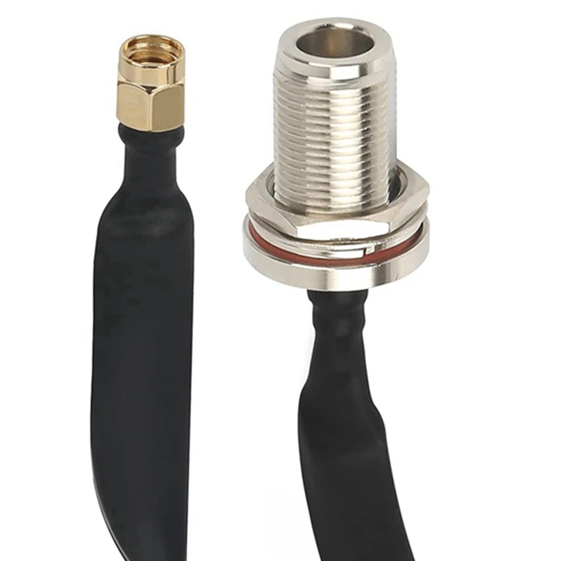 2Pcs Flat Cable N Female to RP-SMA Male Window and Door Feedthrough Extension Coaxial Adapter for LoRa WiFi LoRaWa