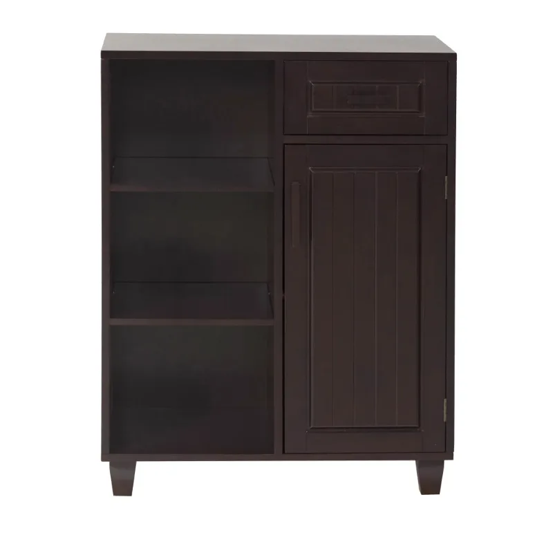 

Teamson Home Elegant Home Catalina Floor Cabinet with One Door, One Drawer and Three Shelves, Espresso