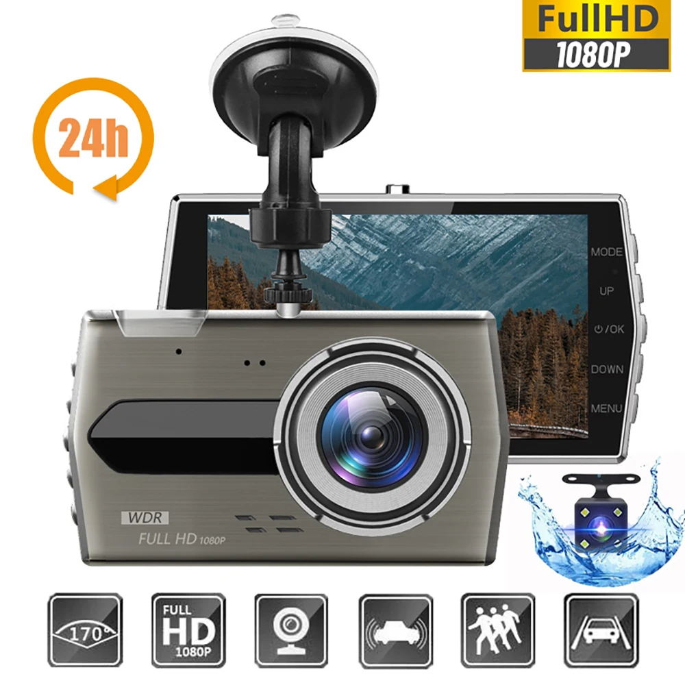 

Dash Cam Car DVR 4.0" Full HD 1080P Rear View Vehicle Camera Video Recorder Night Vision Black Box Auto Dashcam Multi-language