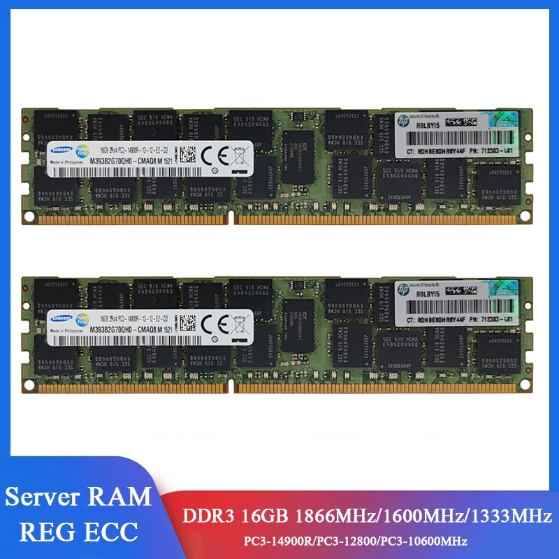 

Оперативная память 16 ГБ DDR3 ОЗУ 1333 МГц 1600 МГц 1866 МГц, Серверная память PC3-12800R PC3-10600R 1,5 в REG ECC зарегистрированная оперативная память