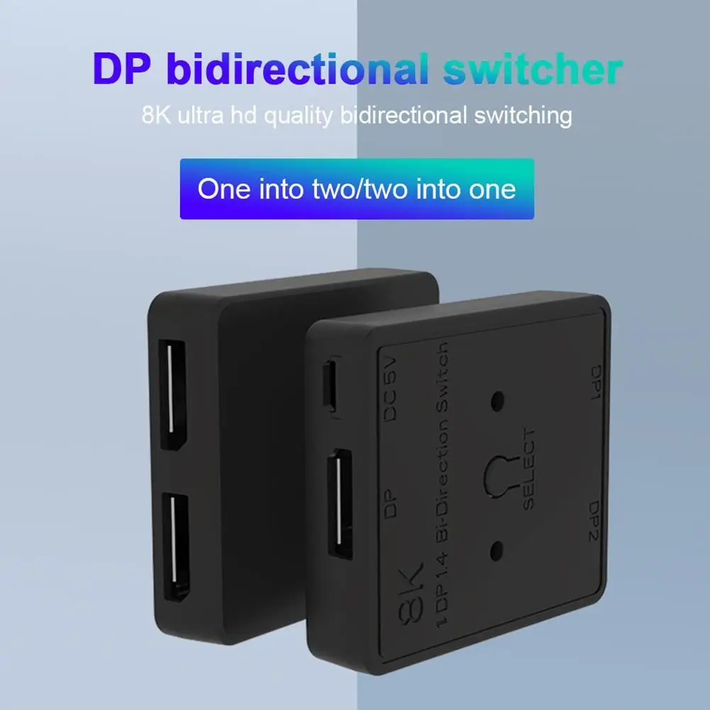 

Dp Converter 8k@60HZ High-definition Display One Into Two Two Into One Two-way Conversion Switch Computer Converter
