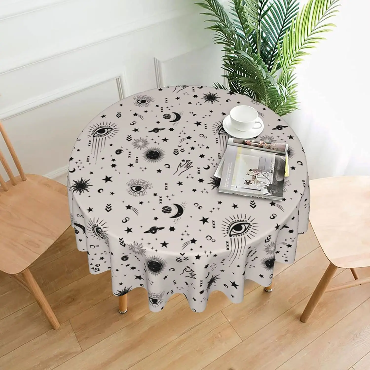 

Tablecloth Round 60 x 60 Inch Table Cover Polyester Stain and Wrinkle Resistant Table Cloth for Kitchen Dining Coffee Party