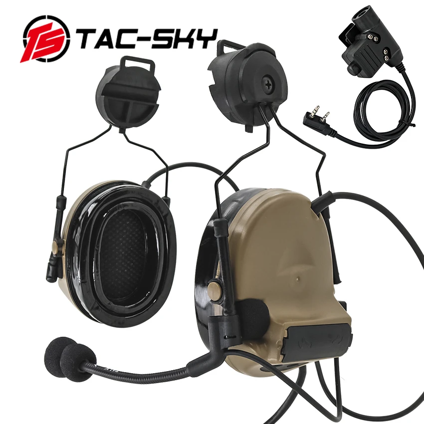 TAC -SKY COMTAC COMTAC II Helmet Bracket Edition Noise Reduction Military Shooting  Tactical Headset and PTT Tactical PTT u94ptt