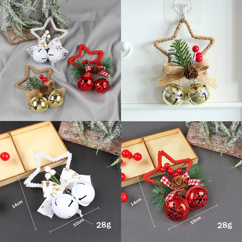 

Xmas Home Decoration Accessories Christmas Pentagram Bell Accessories Pendant Christmas Decorations for Home 2022 1pc 3colors