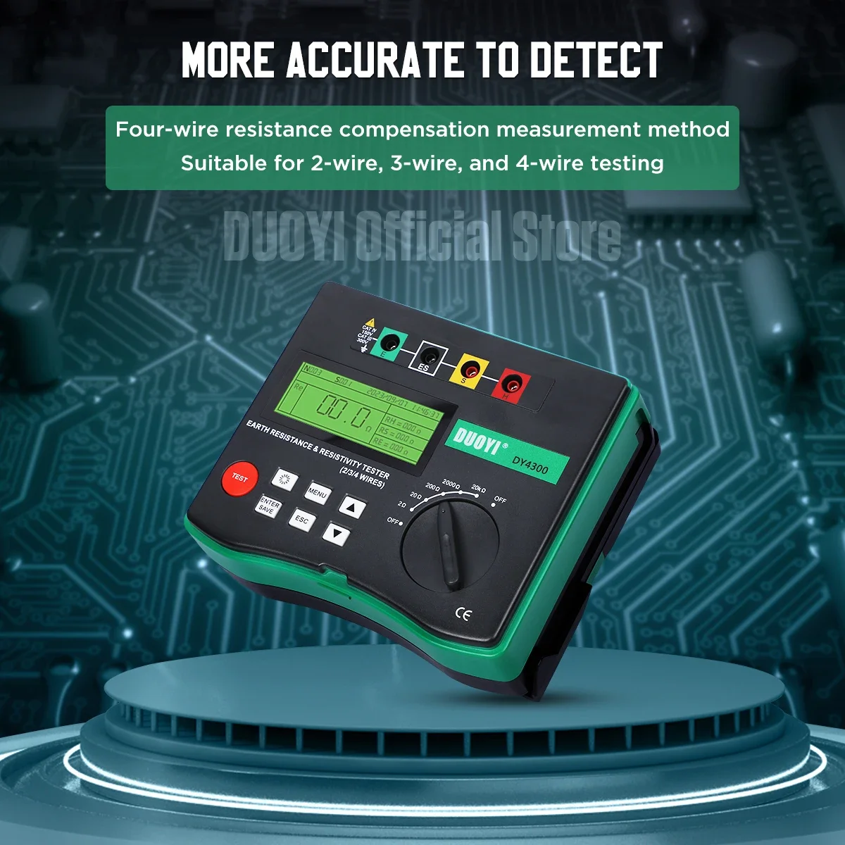 DUOYI DY4300 Digitaler Erdung тестер widerstand Meg-Ohm метр Fisk widerstands komponenten 0 ~ 20 99 тыс.