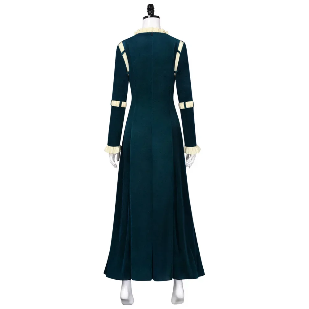 Храбная принцесса Мерида платье с длинными рукавами карнавальный костюм на