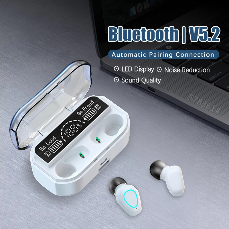 

2022 New TWS Bluetooth Wireless Headphones Stereo Music Earbuds Noise Cancelling Motion Waterproof Band Microphone Call Headset