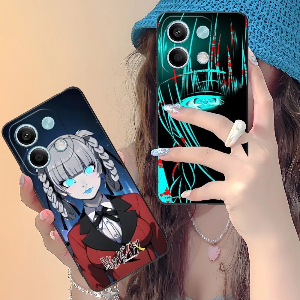 Kakegurui Kirari Anime Mobile Cell Phone Case for Xiaomi Redmi Note 13 12 11 10 9 8 7 6 S A Pro Lite Plus 5G Black Cover Shell