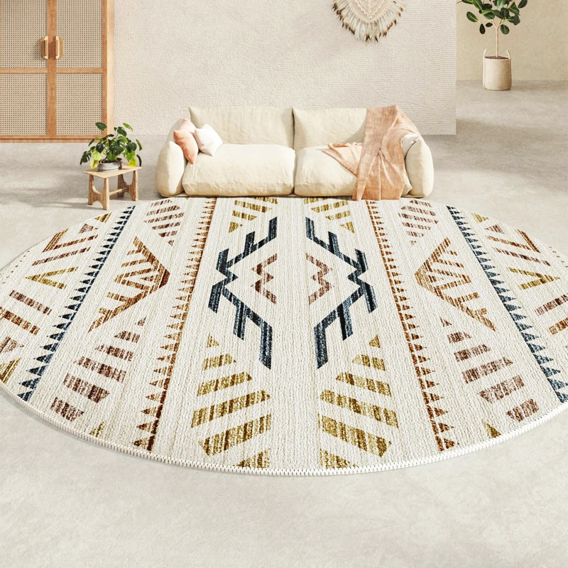 

Yard Morocco Pop Desk Carpet Hotel Garden Round Personalized Beige Balcony Rug Designs Plush Alfombras Para Sala Home Decoration