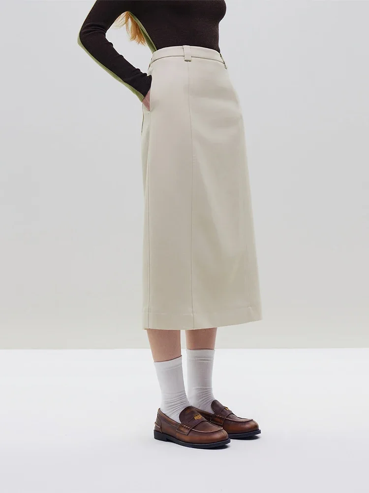 Юбка женская прямая универсальная с разрезом на зиму