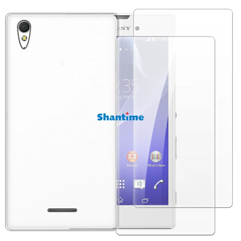 Мягкий чехол + комплект из закаленного стекла для Sony Xperia T3 Lte защита всего тела