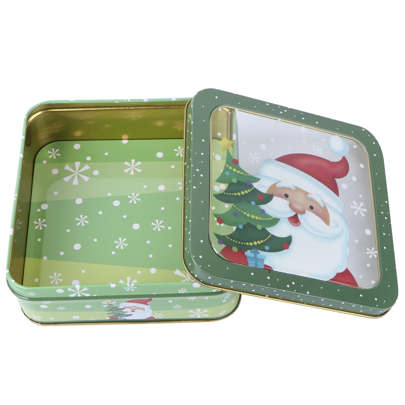 

Box Christmas Cookie Tinplate Gift Storage Metal Tin Tins Candy Jarboxes Lid Empty Lids Pack Squareswap Snack Party Decorative