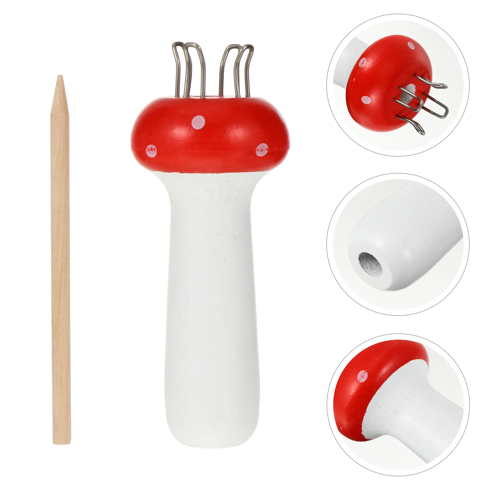 

Mushroom Craft Sets Kids Wood Knitter Loom Sewing Machine Plastic Looms Knitting Wooden Knitting Pom Pom Maker Child