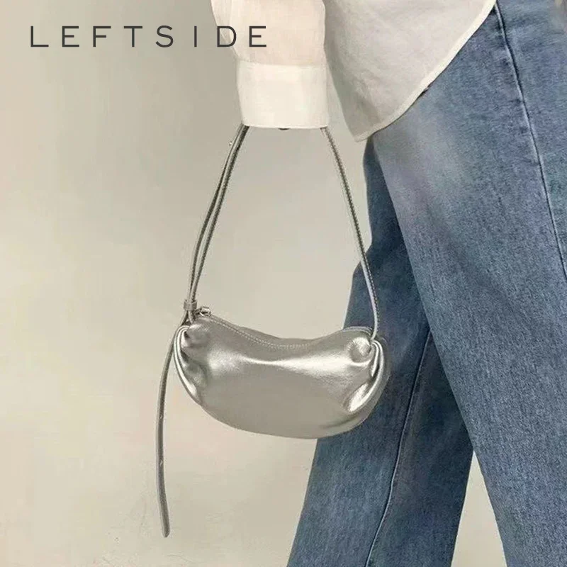 

For 2023 Bag Women Luxury Female Leather Silver Handbags And Fashion Bags Hobo Designer Crossbody Purses Korean