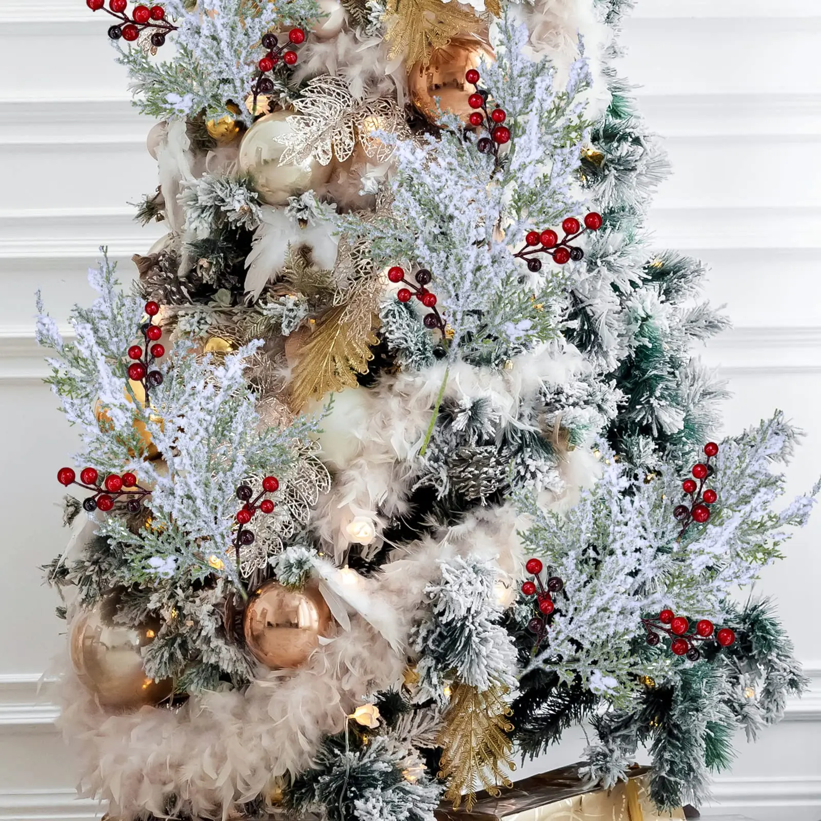 Рождественская красная ягода искусственный цветок Сосновая ветка елка