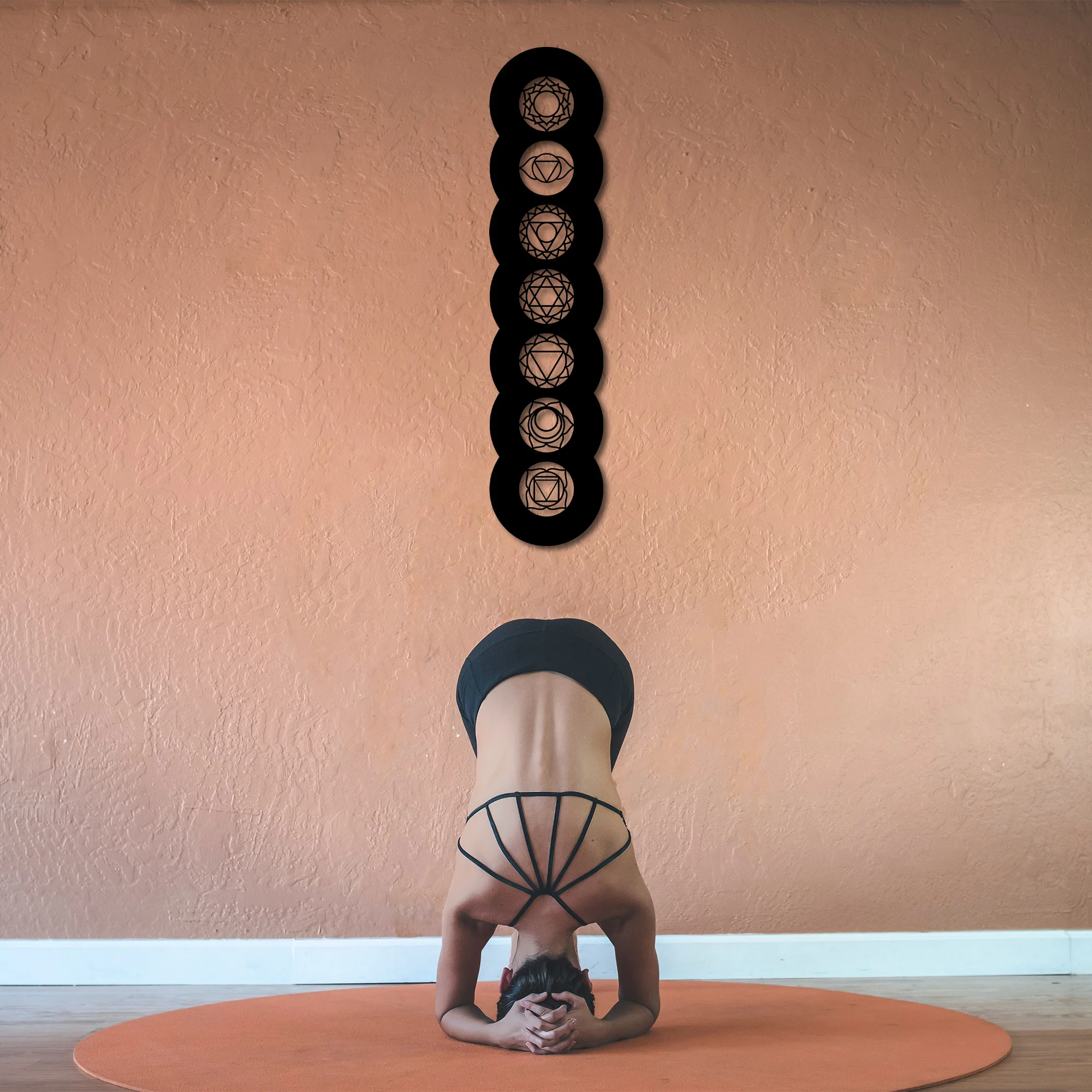 

Chakra Symbols Meditation I Hanging Ornament Metal Wall Art Home Decor Interior Office Decoration Gifts