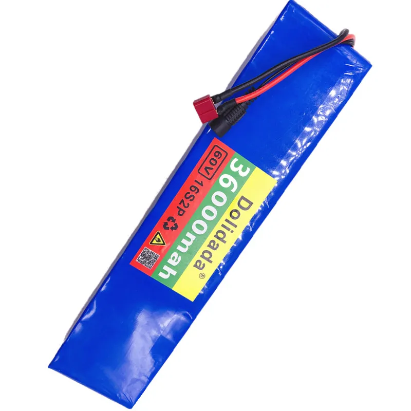 Фото Dolidada60V 16S2P 36Ah 18650 литий-ионный аккумулятор 67,2 V 36000mAh Электрический велосипед Ebike Scooter с BMS 1000 Вт Tplug №4