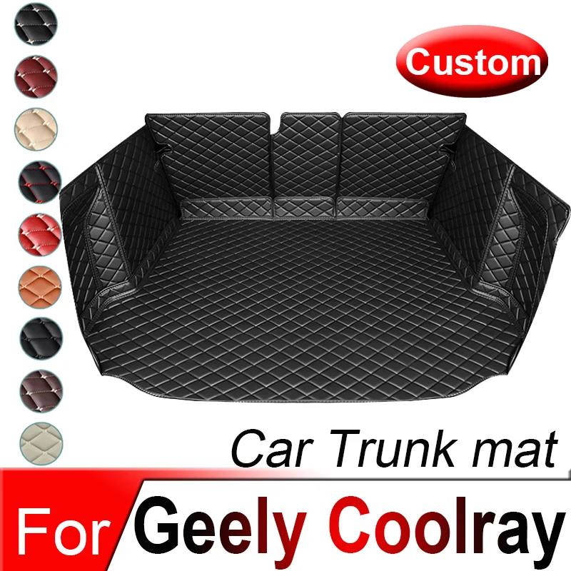 

For Geely Coolray 2019 2020 2021 2022 Car Boot Mat Rear Trunk Liner Cargo Leather Floor Carpet Tray Protector Accessories Mats