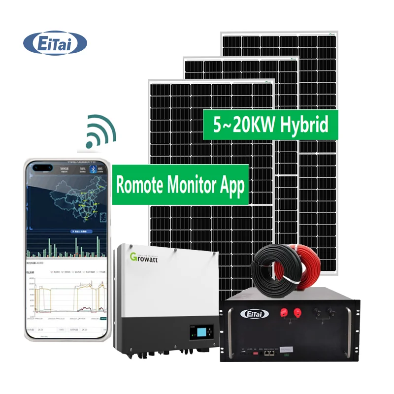 

Eitai Long Warranty 20Kw 10Kva 5Kva Catl Battery Cell Hybrid 1 Phase Complete Solar Panel Energy System