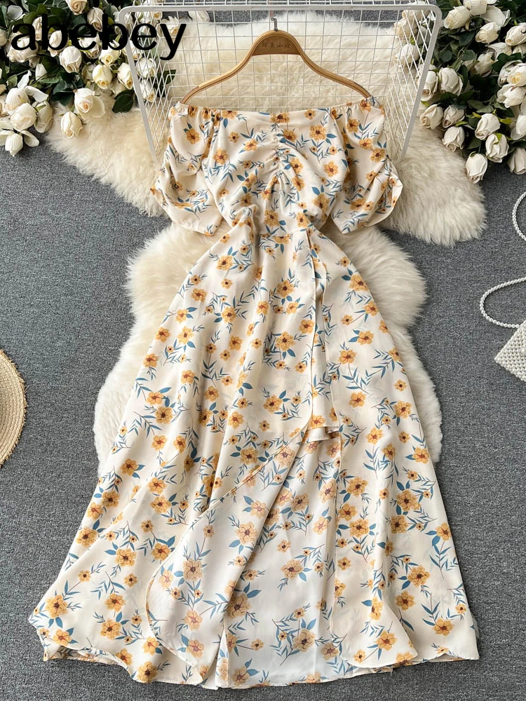 Женское платье с запахом миди цветочным принтом открытыми плечами завязкой