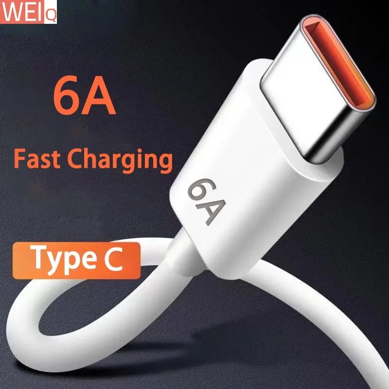 

6A USB Type C Data Cable 66W Fast Charging Cable For Huawei P40 Mate 30 Samsung S21 Xiaomi POCO Oneplus Realme Android Models