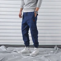 korean fashion oversized stitching jeans mens trendy brand loose straight overalls plus fertilizer plus fat men jeans pants