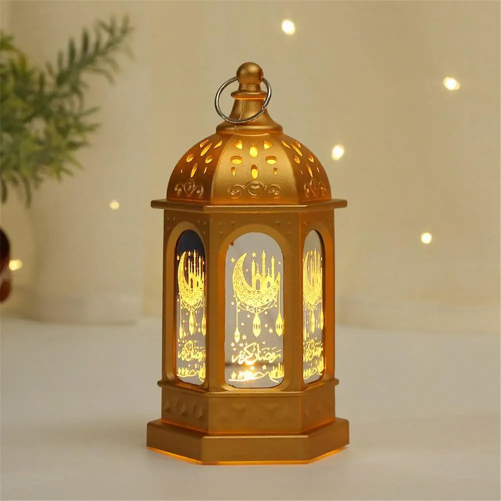 

Eid Mubarak Ornament Light Hanging LED Lantern Outdoor Moon & Star Hollow Lantern for Hanging Placing Festival Decoration