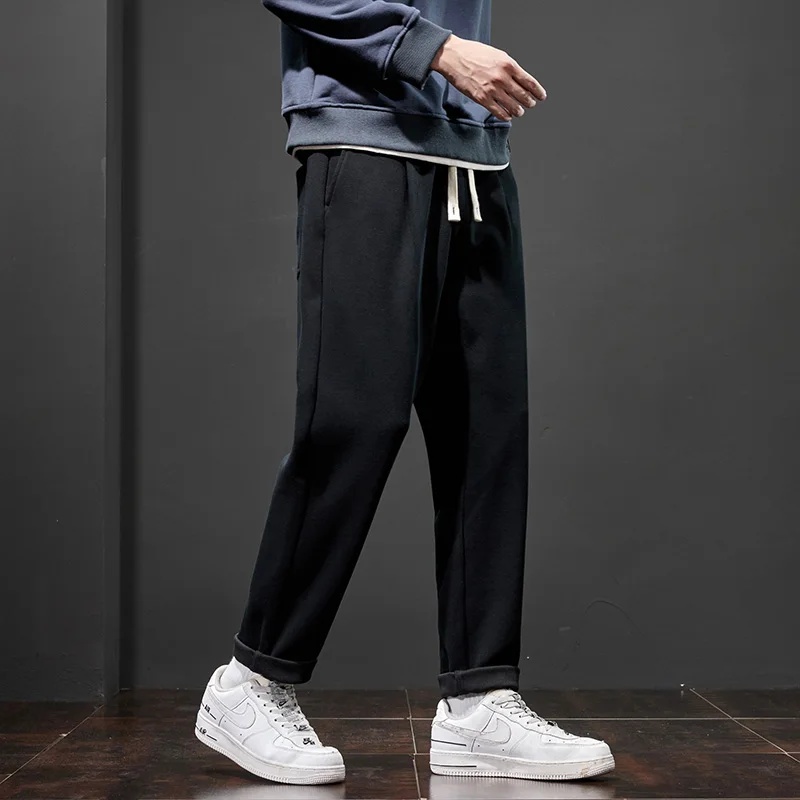 Мужские повседневные брюки новинка осень-зима 2023 плотные свободные прямые с