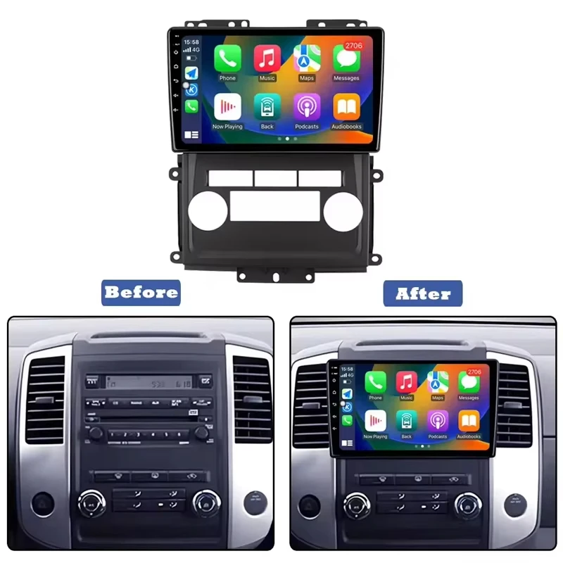Фото Для Nissan Frontier 2009-2012, для Nissan Xterra 2 N50 2008-2015, автомобильный мультимедийный радиоприемник, видео-аудио плеер, GPS, 2din №4