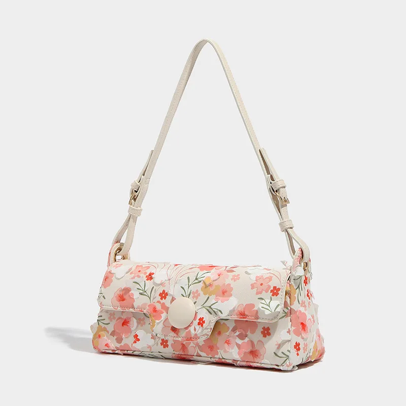 2022 autumn new printed underarm bag light luxury temperament shoulder bag women's bag niche high-end texture flower bag