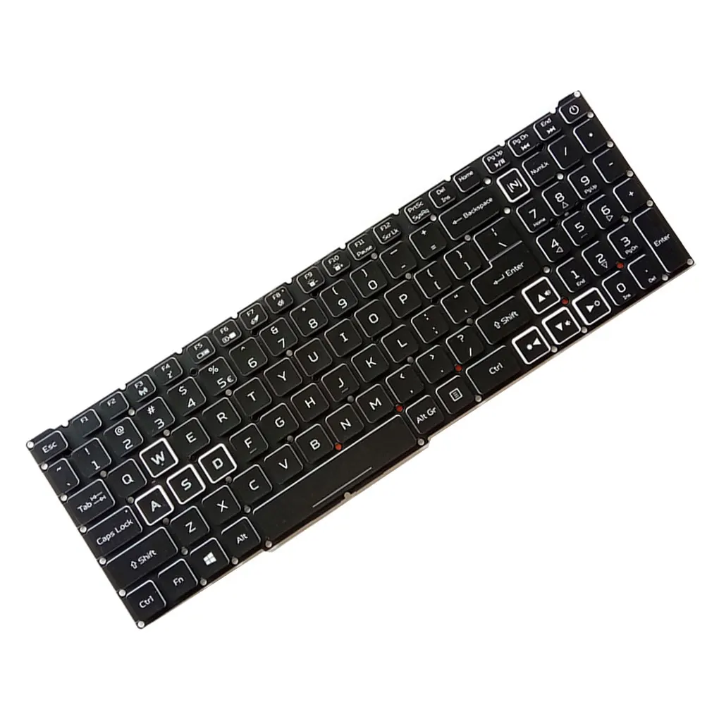 

Клавиатура для ноутбука с Цветной подсветкой и белыми краями, практичные аксессуары для ПК, Пыленепроницаемая Замена для Acer Nitro AN515-57