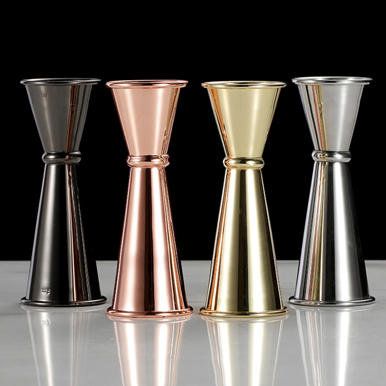 

Stainless Steel Measure Cup with Measurements Scale Inside Double Spirit Bartender Drink Spirit Cocktail Jigger Drinks Pour Dual