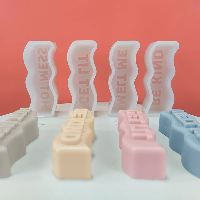 DIY 3D буква волна свеча фотоэлемент ароматерапия Смола кубик льда Форма украшение