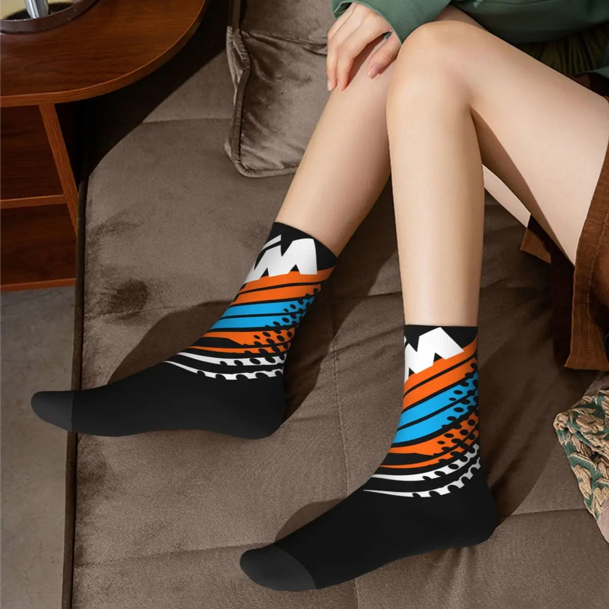 Racing Motorcyle Socks Motorcross Accessories Read To Race Motor Design Socks Outfits for Motorbike Rider Cozy Printing Stocking