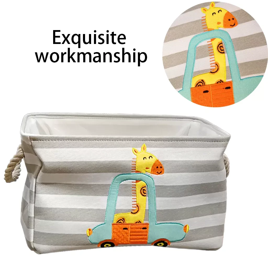

2022Baby Toys Storage Box Canvas Basket Cute Cartoon Lion Giraffe Storage Basket For Kids Dirty Clothes Bucket Organizer Laundry