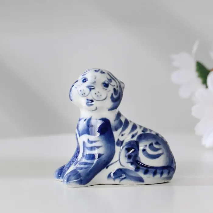 Сувенир Тигр &quotБонапарт&quot гжель