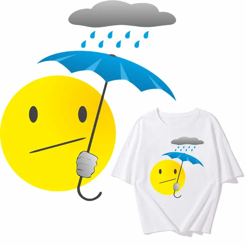 

Iron-on Transfers for Clothing Stickers Thermoadhesive Patch for Jacket Applique Round Expression Smiley Face Patches on Clothes