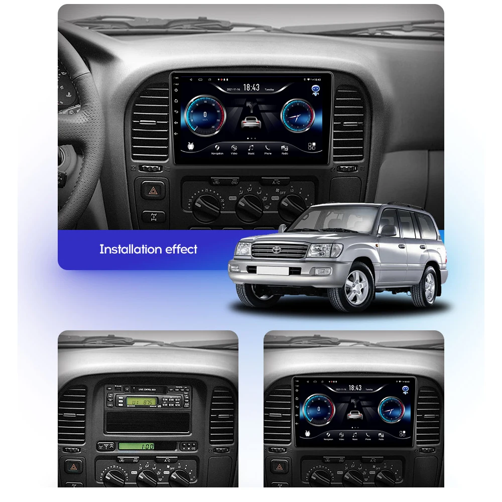 Автомагнитола JIULUNET для Toyota Land Cruiser 10 J100 100-1998 автомобильный радиоприемник с